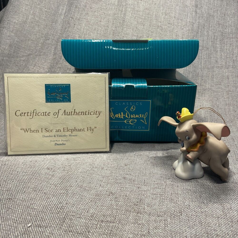 Walt Disney When I See an elephant Fly" Dumbo & Timothy Mouse Ornament 11K412830